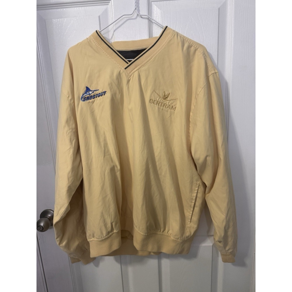 Devon & Jones Mens L Bertram Shootout XXV Pullover Yellow Windbreaker Fishing